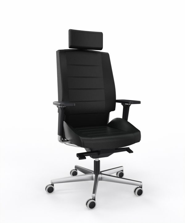 Fauteuil ergonomique 24/24 AZKAR, PVC enduit | ANTHRACITE