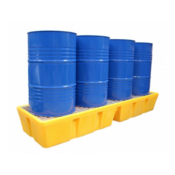 Bac de retention plastique 4 fûts longitudinal 450 litres