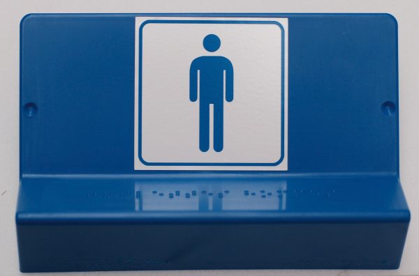 Signalétique braille toilettes homme