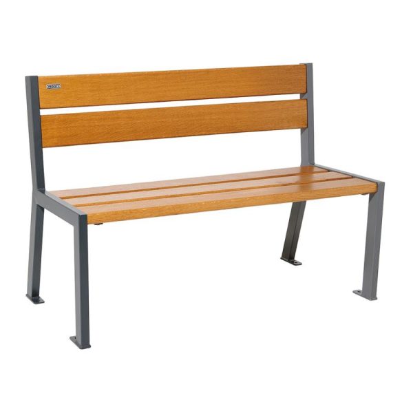 Banc bois et acier Silaos® 5 lames – Image 2