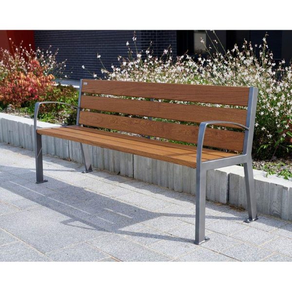 Banc bois et acier Silaos® 6 lames – Image 12