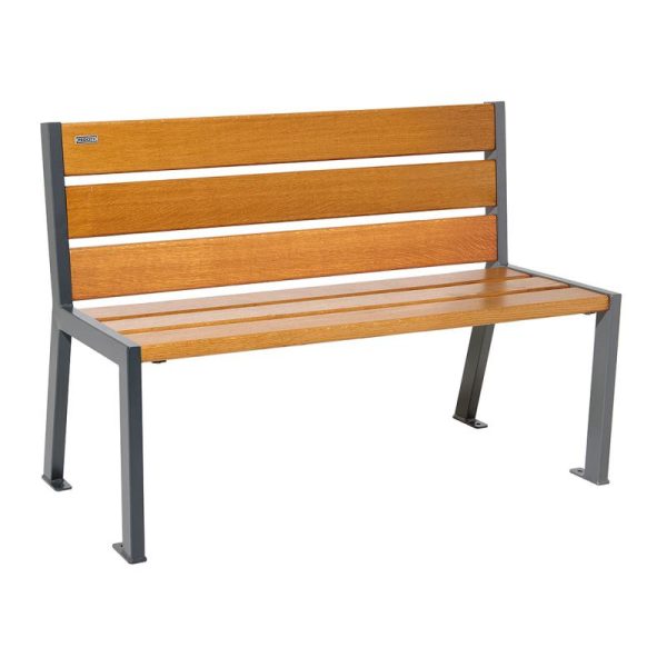 Banc bois et acier Silaos® 6 lames – Image 2