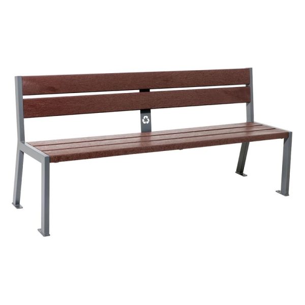 Banc plastique recyclé et acier Silaos® 5 lames – Image 2