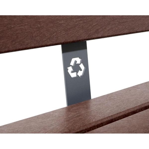 Banc plastique recyclé et acier Silaos® 5 lames – Image 3