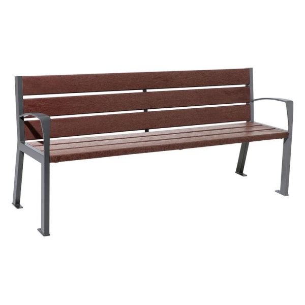 Banc plastique recyclé et acier Silaos® 6 lames