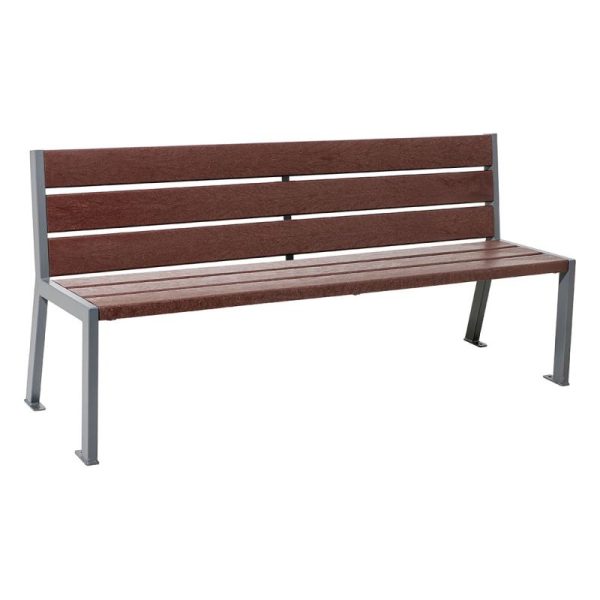 Banc plastique recyclé et acier Silaos® 6 lames – Image 2